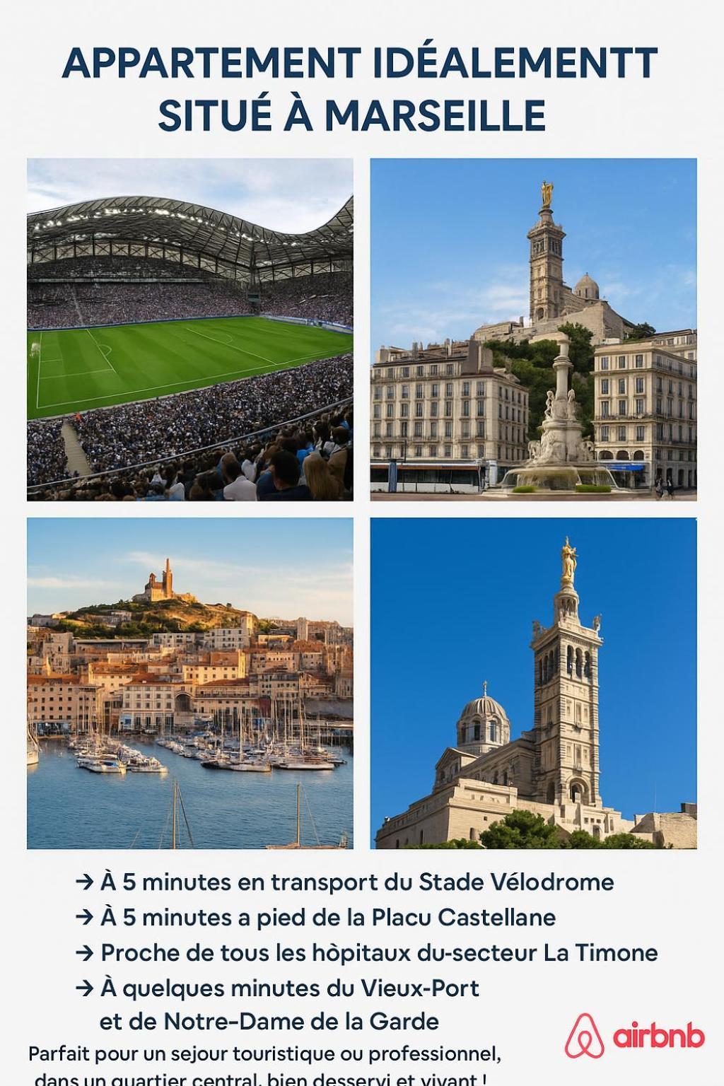 Massilia Mood ,Centre, Stade Velodrome, La Timone, La Conception , Wifi Gratuite Marselha Exterior foto